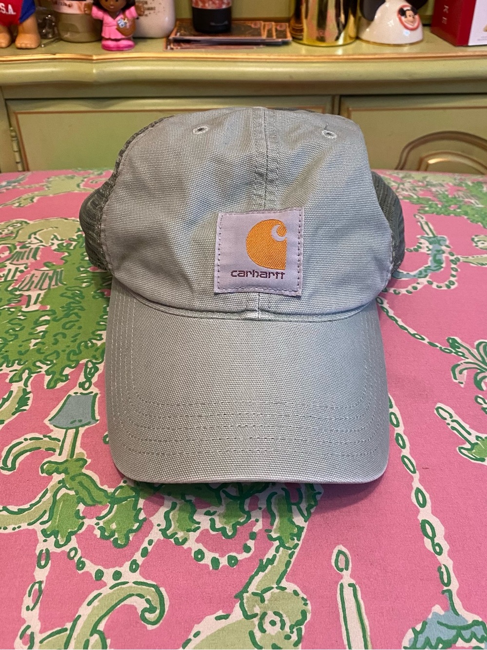 Vintage Carhartt Light green Cap with Logo Patch trucker hat